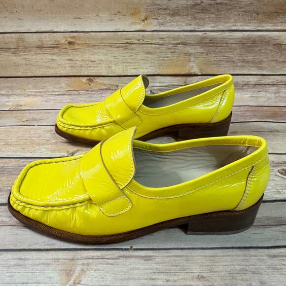 Rachel Comey Womens Banana Yellow Patent Leather Annie Loafer Slip On Shoes 7 - Picture 4 of 9